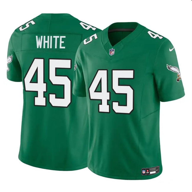 Youth Philadelphia Eagles #45 Devin White Green 2023 F.U.S.E Throwback Vapor Untouchable Limited Stitched Football Jersey